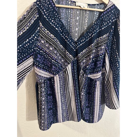 Weekend by Suzanne Betro Plus Size Paisley Boho Blouse - Picture 4 of 11